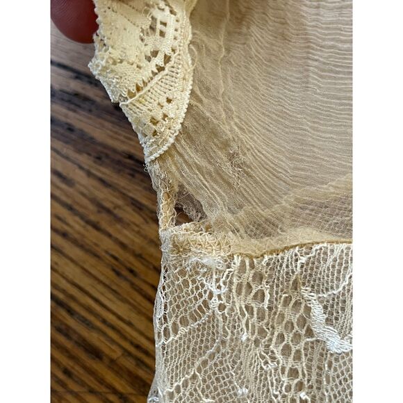 Vintage Alberto Makali Cream Lace Button Up Blouse Shirt Top Women's Size Small - Picture 9 of 10